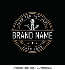 Barbershop, barber, barber life, haircut retro vintage logo