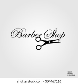 Barbershop. Beauty salon. Signboard barbershop. Barber silhouette. Vector illustration. Design Signs. Logo barbershop.