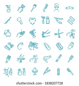 Barbershop and beauty salon vector icons set