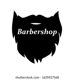 Barbershop black beard on a white background, vector