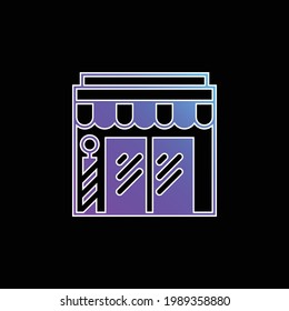 Icono de vector de gradiente azul de Barbershop