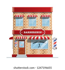 barbershop building front facade