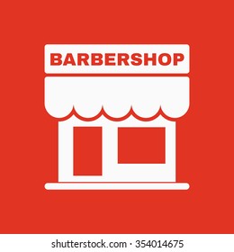 The barbershop building icon. Barbershop symbol. Flat Vector illustration