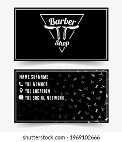Barbershop Business Card Template. Barber Business Card 