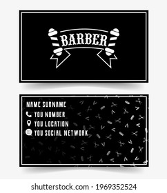 Barbershop Business Card Template. Barber Business Card