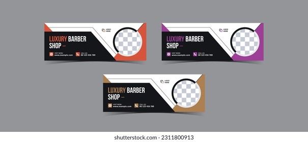 Barbershop business facebook cover banner template