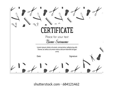 Barbershop certificate with pattern