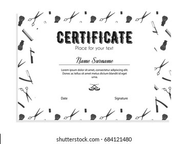 Barbershop certificate with pattern