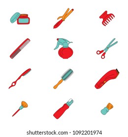 Barbershop collection isolated on white backdrop. Vector icons