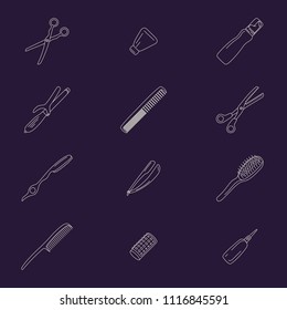 Barbershop collection isolated on white backdrop. Vector icons