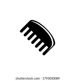 Barbershop Comb, Hairdresser Hairbrush. Flat Vector Icon illustration. Simple black symbol on white background. Barbershop Comb Hairdresser Hairbrush sign design template for web and mobile UI element