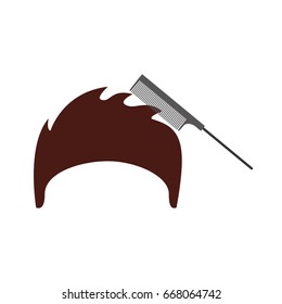 barbershop comb with male hair