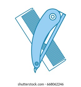 barbershop comb with razor