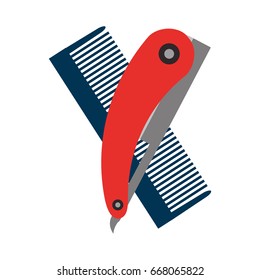 barbershop comb with razor