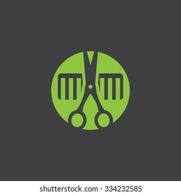 barbershop cut identity template icon design element