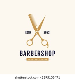 Icono vectorial de elemento de diseño de Barbershop con concepto creativo único