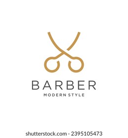Barbershop design element vector icon with creative unique concept