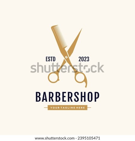 Barbershop design element vector icon with creative unique concept