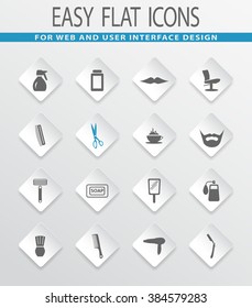 Barbershop easy flat web icons for user interface design