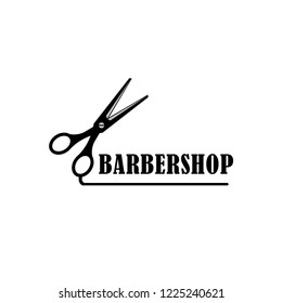 Barbershop emblem, Barber icon logo design.