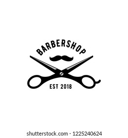 Barbershop emblem, Barber icon logo design.