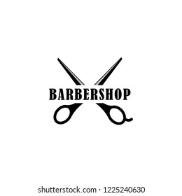 Barbershop emblem, Barber icon logo design.