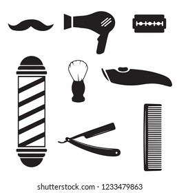 
Barbershop. Everything you need for a hairdresser. Vector illustration.