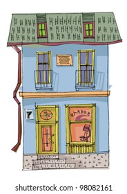 barbershop facade - cartoon