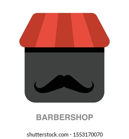Barbershop flat icon on white transparent background. You can be used barbershop icon for several purposes.
