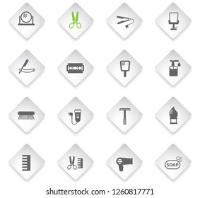 barbershop flat rhombus web icons for user interface design