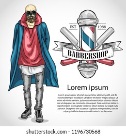 Barbershop flyer with dangerous razor