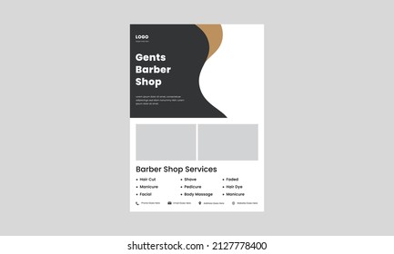 barbershop flyer design template. the best barbershop in town flyer. get a haircut today flyer design.