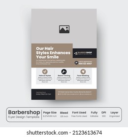 Barbershop Flyer Template Design Premium