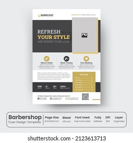 Barbershop Flyer Template Design Premium