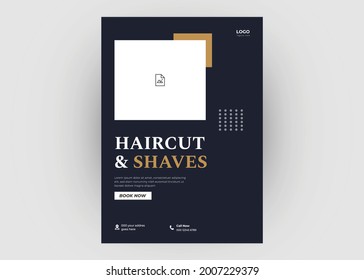 Barbershop Flyer Template. Barbershop Haircut Poster Leaflet Design.
Hairstyle Barber Saloon Flyer Poster Leaflet Template Design.