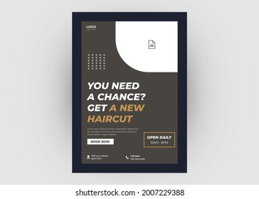 Barbershop Flyer Template. Barbershop Haircut Poster Leaflet Design.
Hairstyle Barber Saloon Flyer Poster Leaflet Template Design.