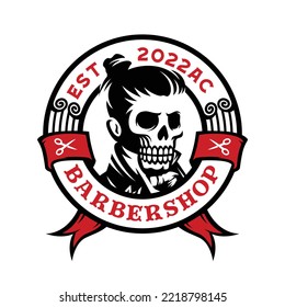 Barbershop gentleman label logo template