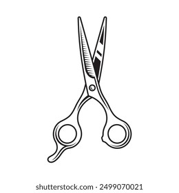Barbershop and Grooming Scissors Icon on White Background. Vector
