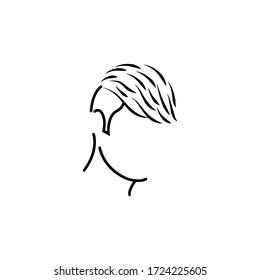 barbershop, hair line illustration icon on white background