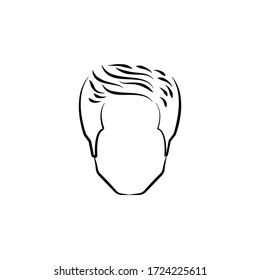 barbershop, hair line illustration icon on white background