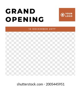 Barbershop hair salon grand opening discount social media post template brown retro minimalis style