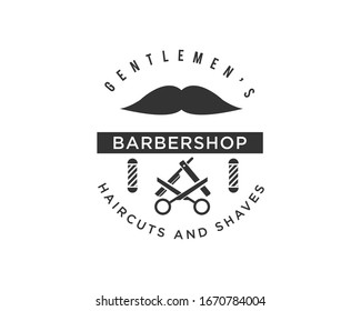 Vector de diseño de iconos de los logotipos de las barberías o de los cortes de pelo