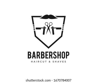 Barbershop or Haircut Logo Icon Design Vector