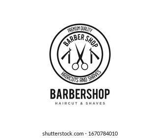 Barbershop or Haircut Logo Icon Design Vector