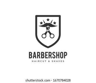 Barbershop or Haircut Logo Icon Design Vector
