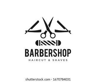 Barbershop Haircut Logo Icon Design Vector Stock Vector (Royalty Free ...