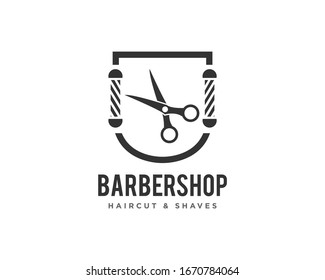 Vector de diseño de iconos de los logotipos de las barberías o de los cortes de pelo