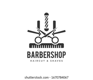 Barbershop Haircut Logo Icon Design Vector Stock Vector (royalty Free 