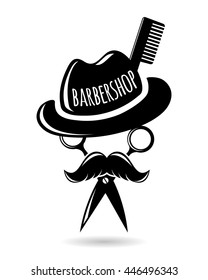 Barbershop hipster logo character