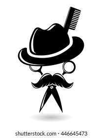 Barbershop hipster logo character